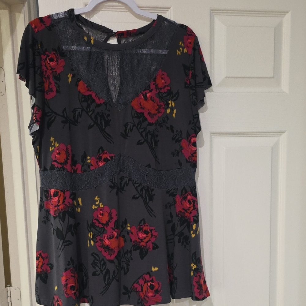 Floral Print Women's Dresst Top